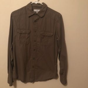 PD&C Brown Casual Button Down Shirt Size S